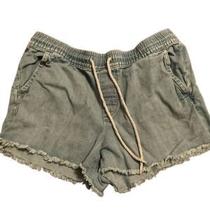 LOFT drawstring denim shorts Sz large Light Blue women’s Jean Shorts pull on